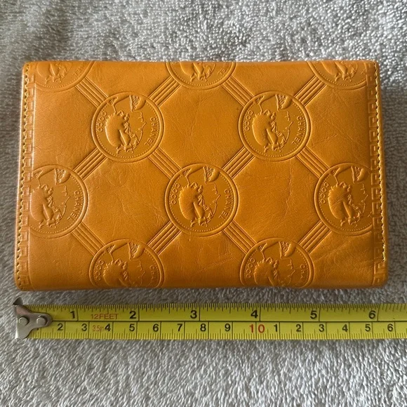 CHANEL Coco Chanel Mustard Monogrammed Bust & Logo Trifold Wallet - Picture 2 of 6